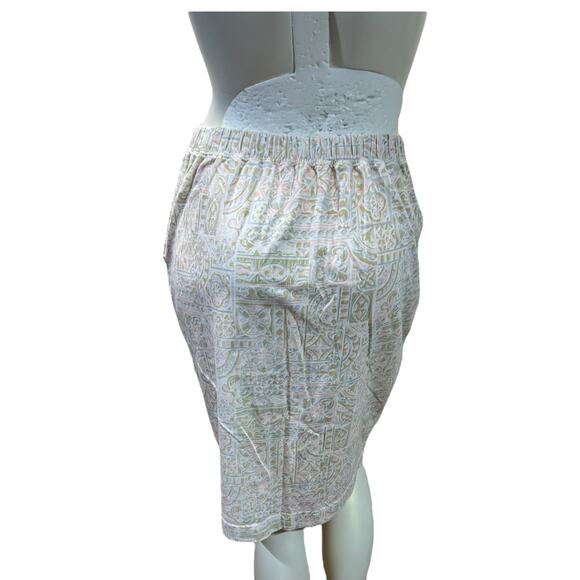 Vintage 90s Jennifer Reed Abstract Print Cotton Skirt with Pockets Medium - Picture 3 of 9